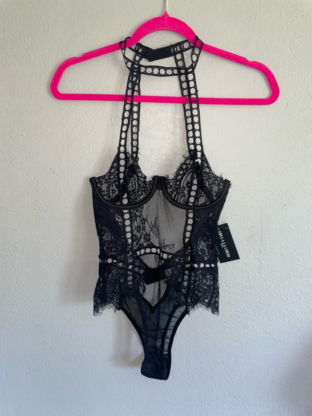 Sheer Black Lace Bodysuit